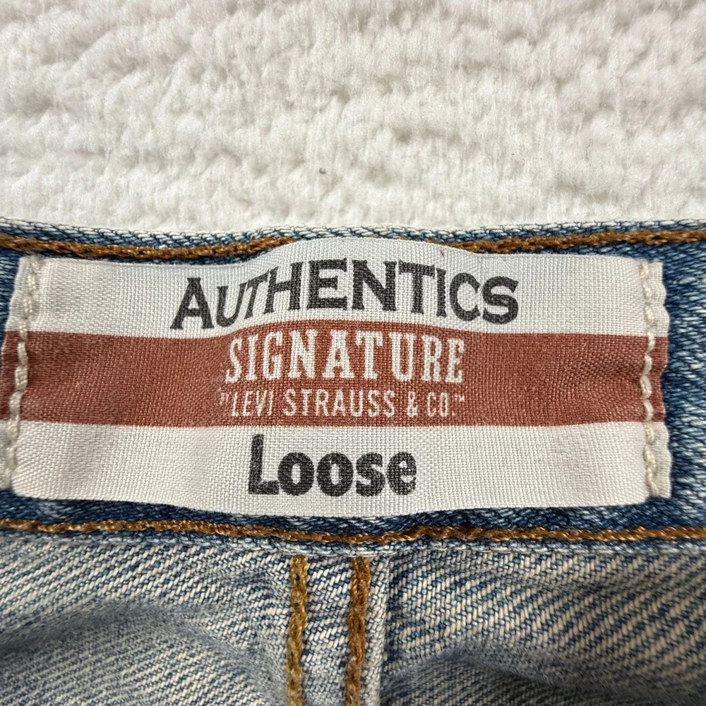 Levi's Authentic Signature Jeans Mens 38x32 Blue Denim Loose Fit‎ Straight Leg
